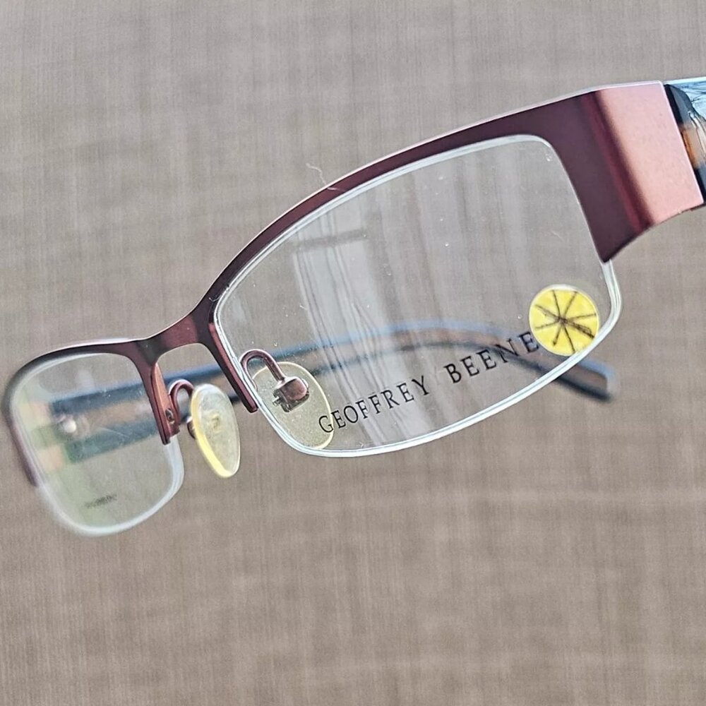 Geoffrey Beene Eyeglasses Half Rim Glasses ENGAGE BRN 50[]18 135 Eye Wear New